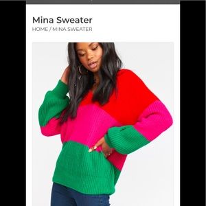 Show Me Your Mumu Mina sweater Feliz stripe L NWT